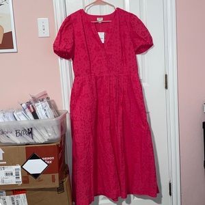 Jcrew Pink Midi Dress